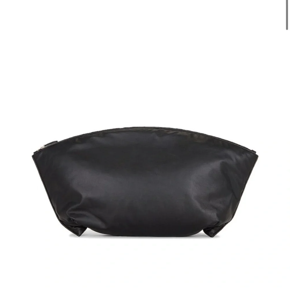 The Row Black Oversized Leather Clutch